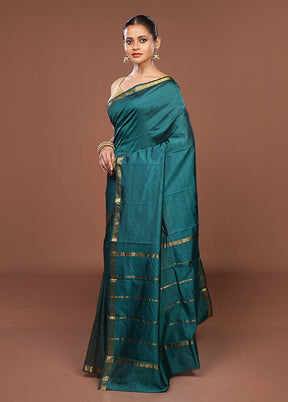 Green Kanjivaram Silk Saree With Blouse Piece