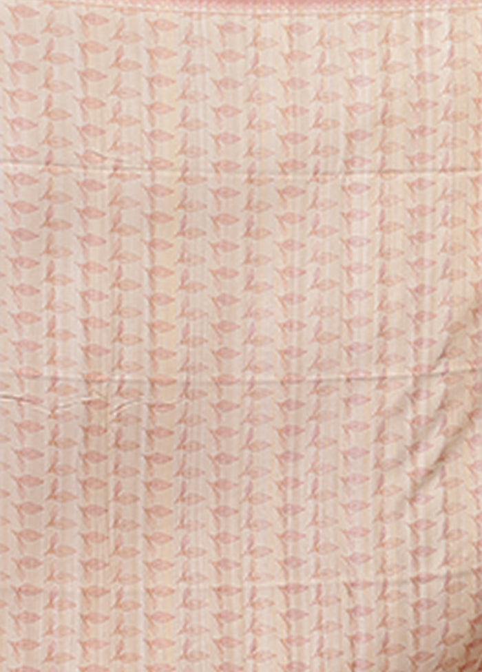 White Tussar Silk Saree With Blouse Piece