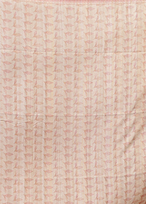 White Tussar Silk Saree With Blouse Piece