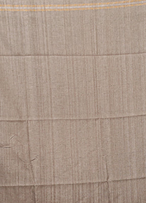 White Tussar Silk Saree With Blouse Piece