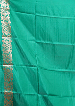 Green Banarasi Silk Saree With Blouse Piece