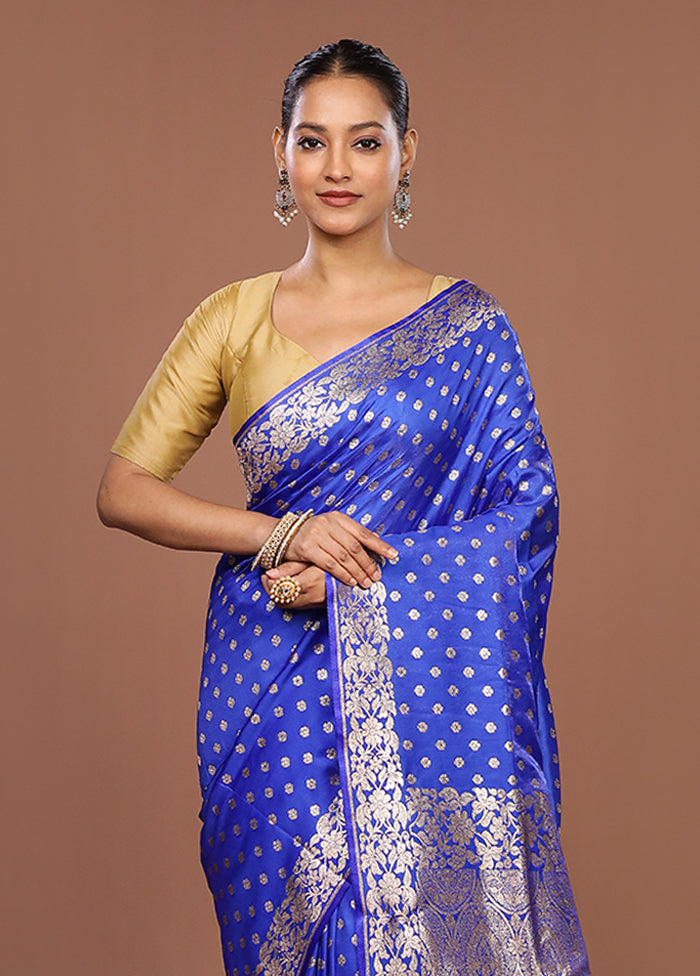 Purple Banarasi Silk Saree With Blouse Piece