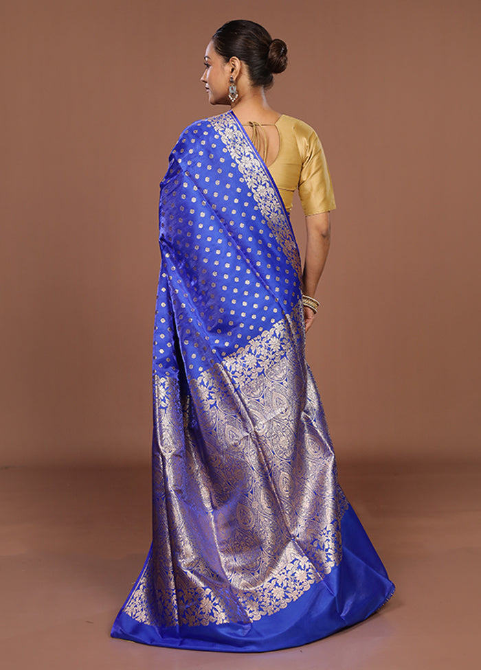 Purple Banarasi Silk Saree With Blouse Piece
