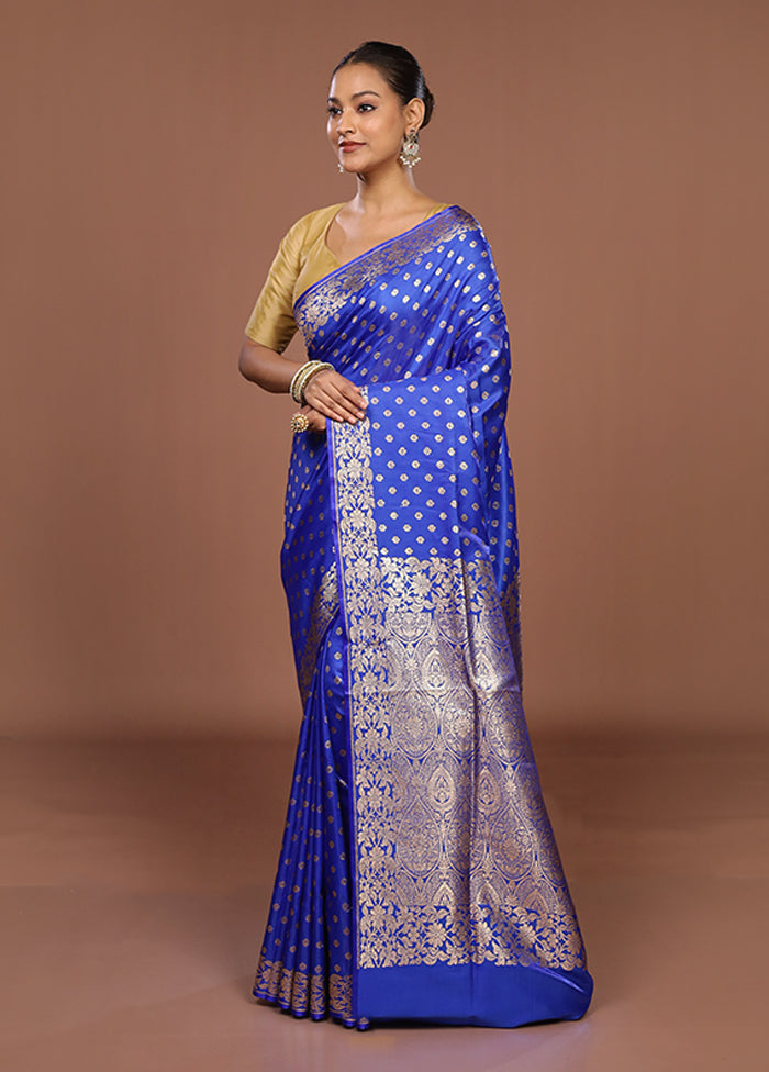 Purple Banarasi Silk Saree With Blouse Piece