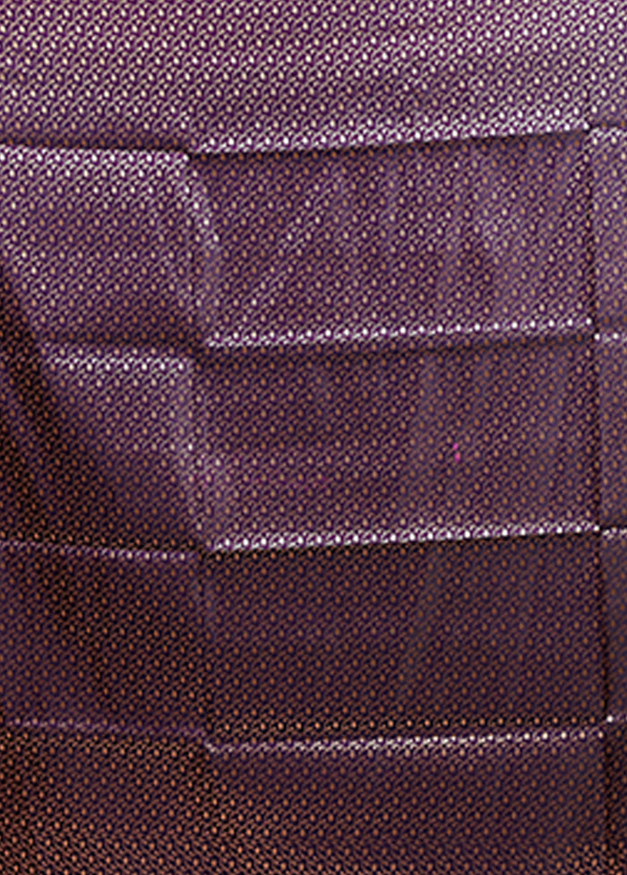 Purple Banarasi Silk Saree With Blouse Piece