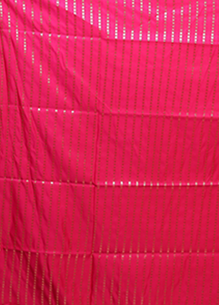 Pink Banarasi Silk Saree With Blouse Piece