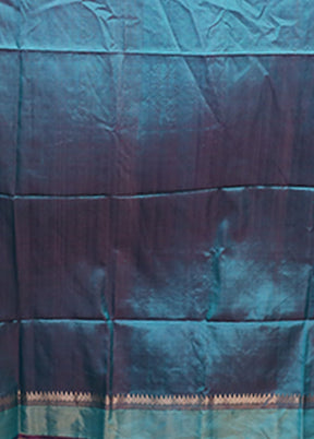 Multicolor Handloom Kanjivaram Pure Silk Saree With Blouse Piece