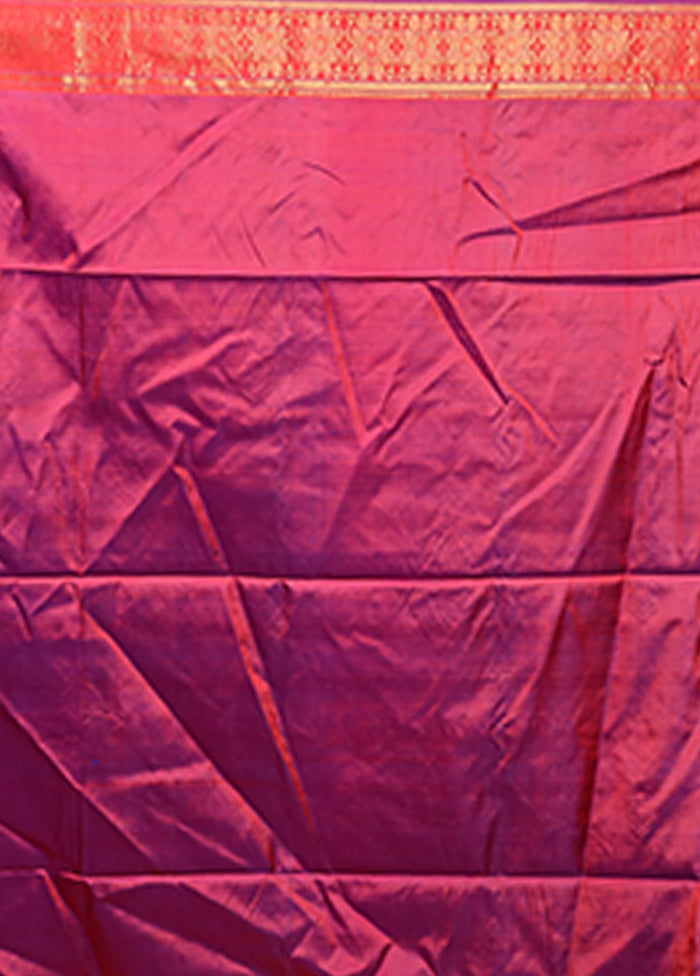 Multicolor Handloom Kanjivaram Pure Silk Saree With Blouse Piece