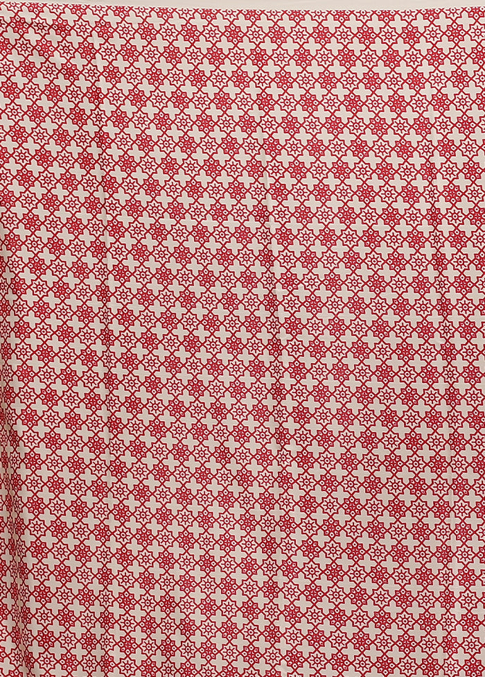 Cream Dupion Silk Saree With Blouse Piece