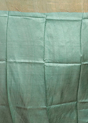 Grey Handloom Tussar Pure Silk Saree With Blouse Piece