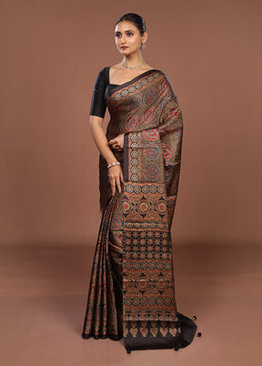 Multicolor Printed Silk Saree Without Blouse Piece