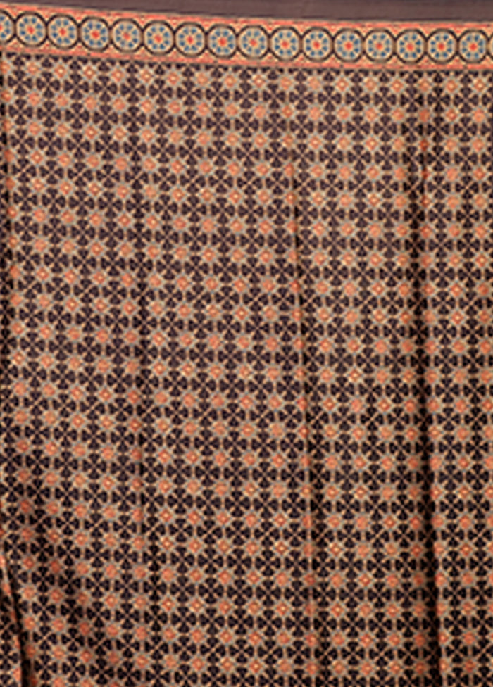 Multicolor Printed Silk Saree Without Blouse Piece