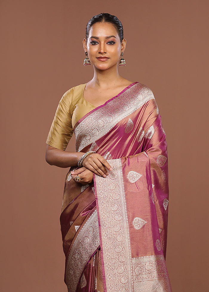 Purple Tissue Silk Saree With Blouse Piece