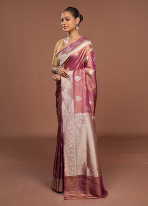 Purple Tissue Silk Saree With Blouse Piece