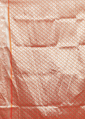 Rust Tissue Silk Saree With Blouse Piece