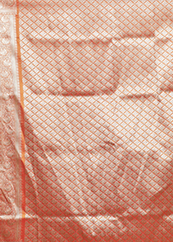 Rust Tissue Silk Saree With Blouse Piece