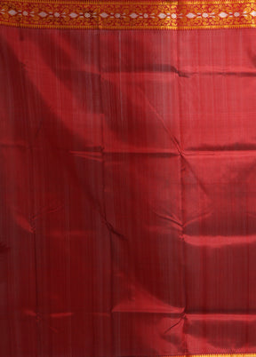 Maroon Handloom Baluchari Pure Silk Saree With Blouse Piece