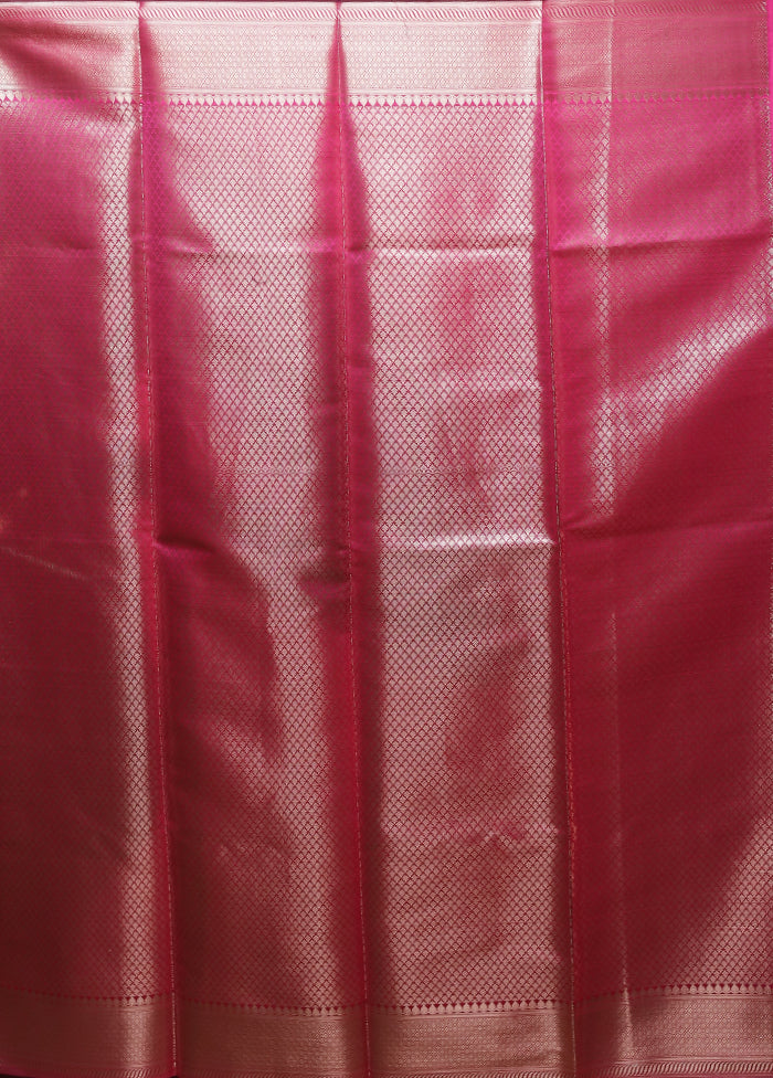 Pink Dupion Silk Saree With Blouse Piece
