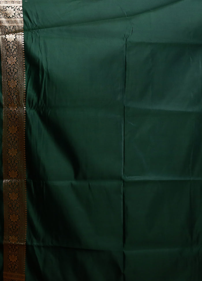 Green Banarasi Silk Saree With Blouse Piece