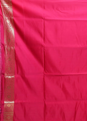 Pink Banarasi Silk Saree With Blouse Piece
