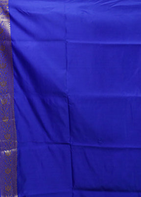 Blue Banarasi Silk Saree With Blouse Piece
