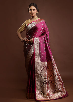 Green Banarasi Silk Saree With Blouse Piece