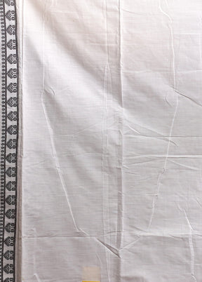 White Assam Silk Saree With Blouse Piece