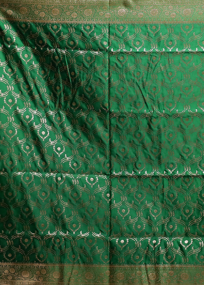 Orange Banarasi Silk Saree With Blouse Piece