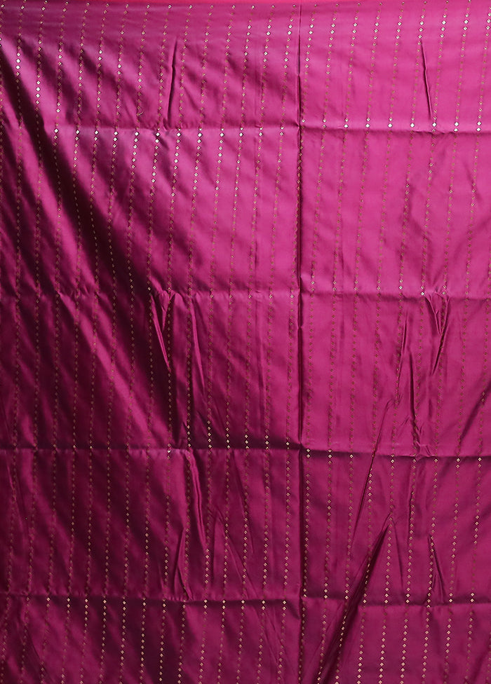 Purple Banarasi Silk Saree With Blouse Piece