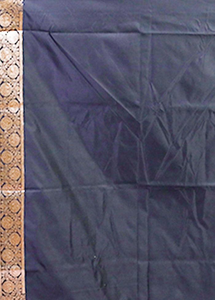 Black Banarasi Silk Saree With Blouse Piece