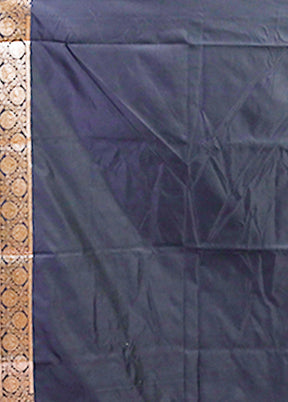 Black Banarasi Silk Saree With Blouse Piece