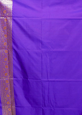 Purple Banarasi Silk Saree With Blouse Piece