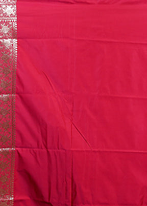 Pink Banarasi Silk Saree With Blouse Piece