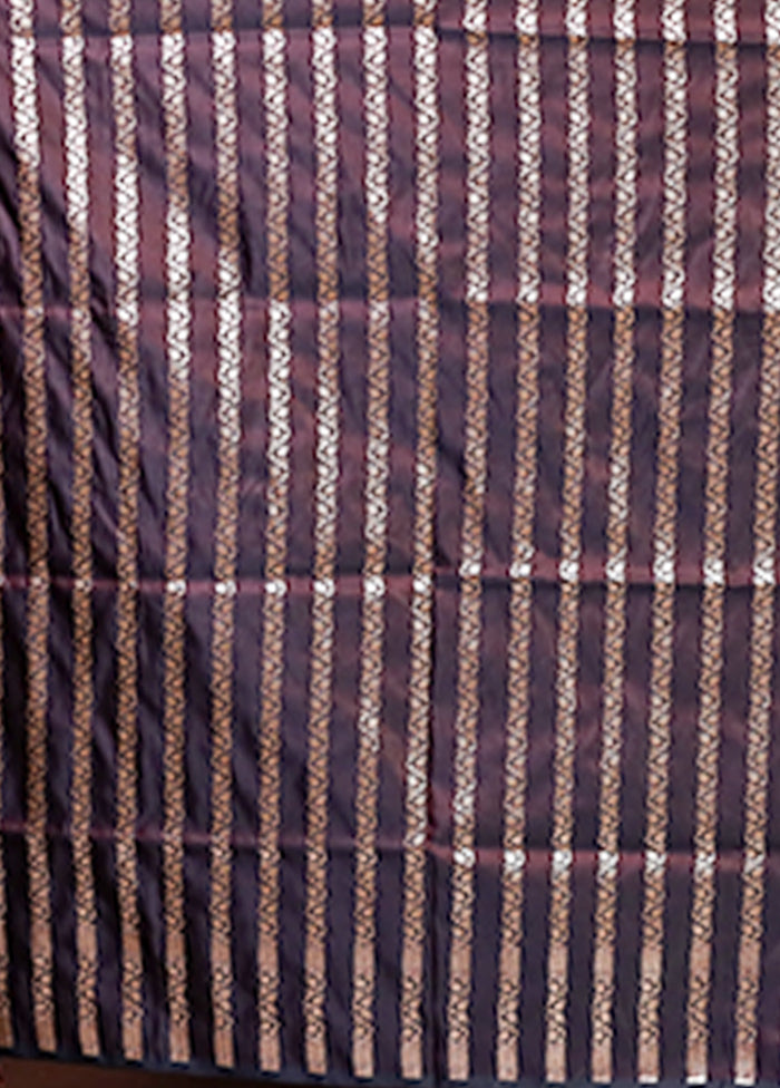 Brown Banarasi Silk Saree With Blouse Piece