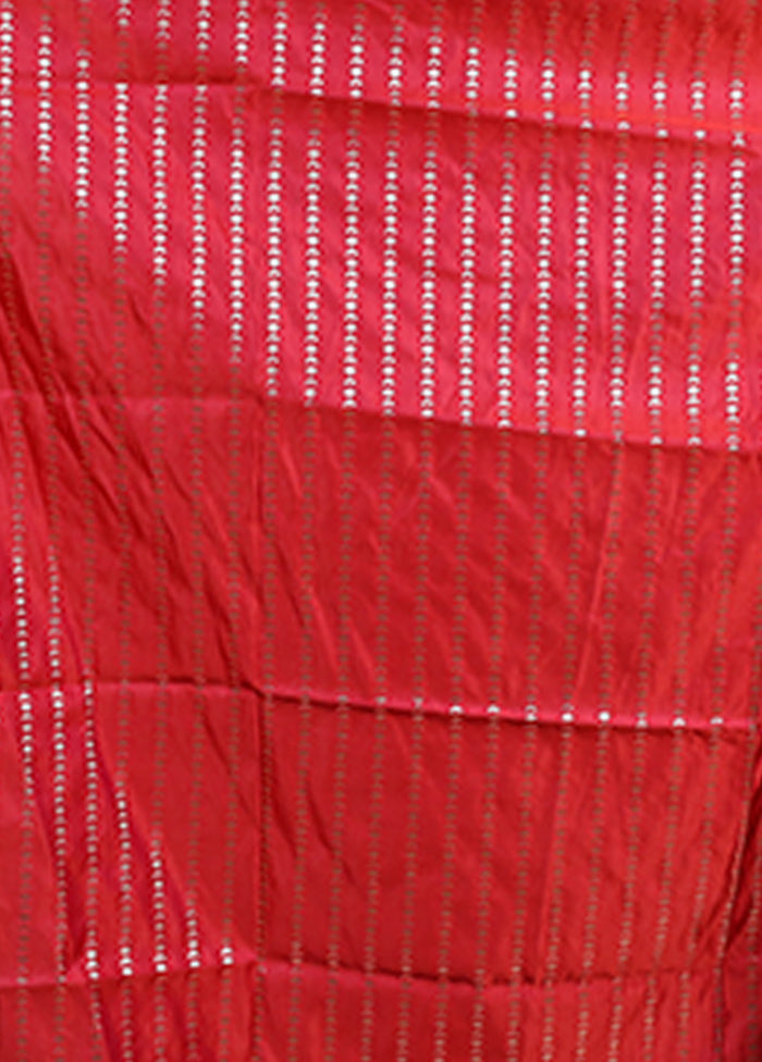 Red Banarasi Silk Saree With Blouse Piece