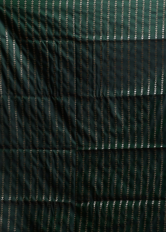 Green Banarasi Silk Saree With Blouse Piece