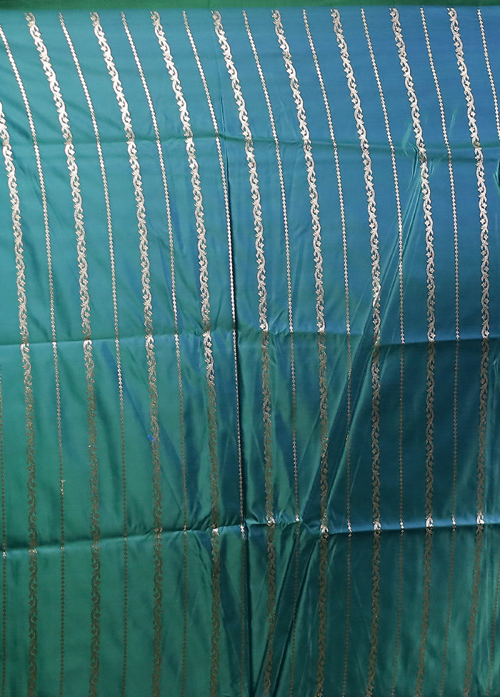 Green Banarasi Silk Saree With Blouse Piece