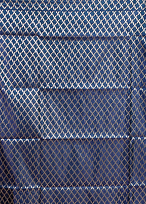 Blue Banarasi Silk Saree With Blouse Piece