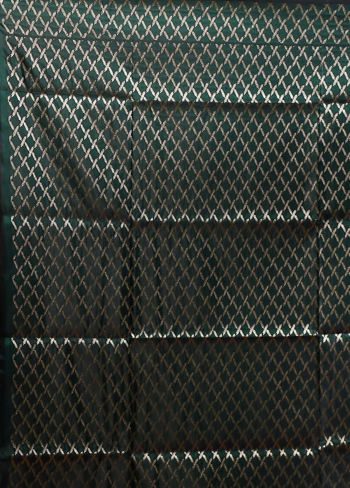 Green Banarasi Silk Saree With Blouse Piece