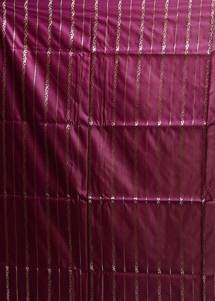 Purple Banarasi Silk Saree With Blouse Piece