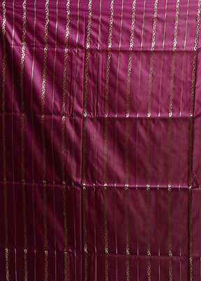 Purple Banarasi Silk Saree With Blouse Piece