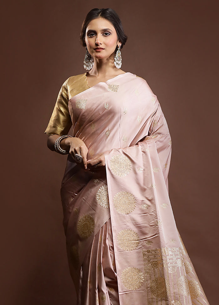 Cream Banarasi Silk Saree With Blouse Piece