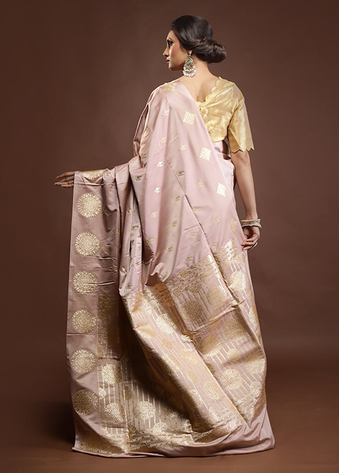 Cream Banarasi Silk Saree With Blouse Piece