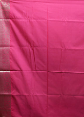 Pink Uppada Silk Saree With Blouse Piece