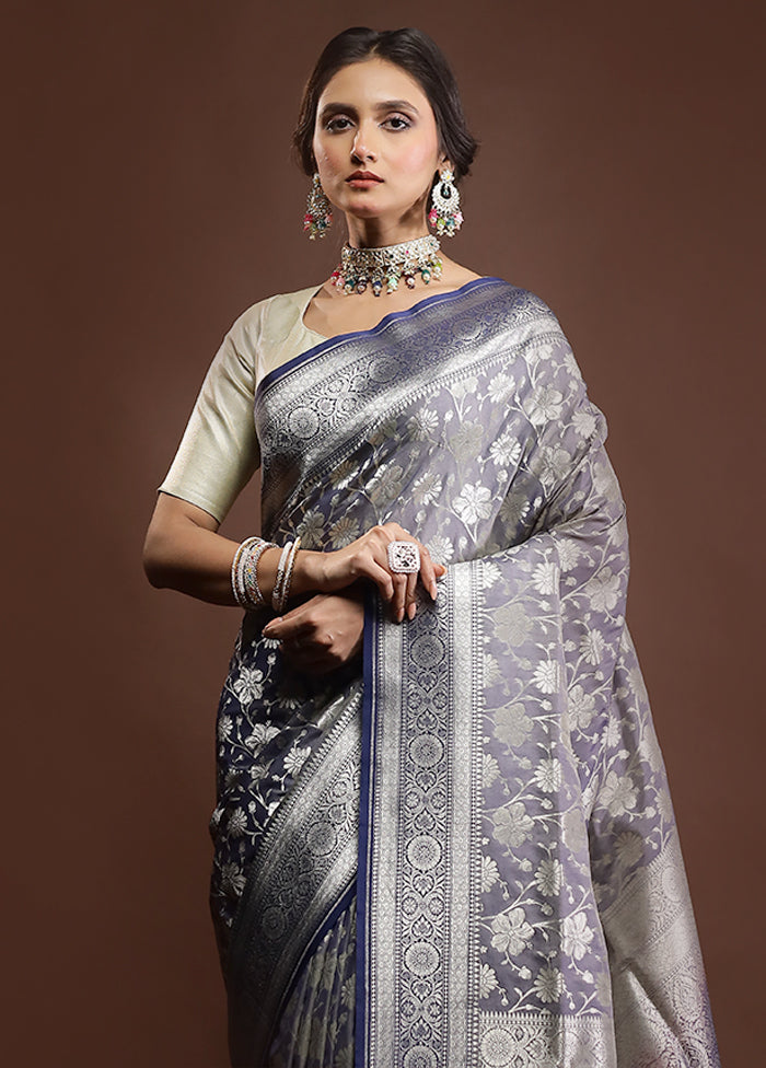 Purple Uppada Silk Saree With Blouse Piece