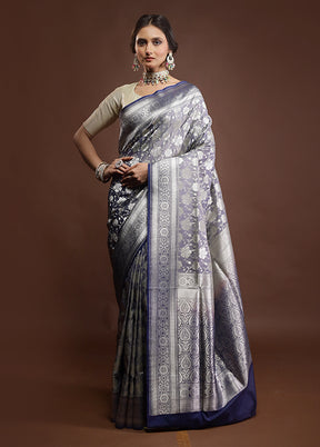 Purple Uppada Silk Saree With Blouse Piece