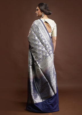 Purple Uppada Silk Saree With Blouse Piece
