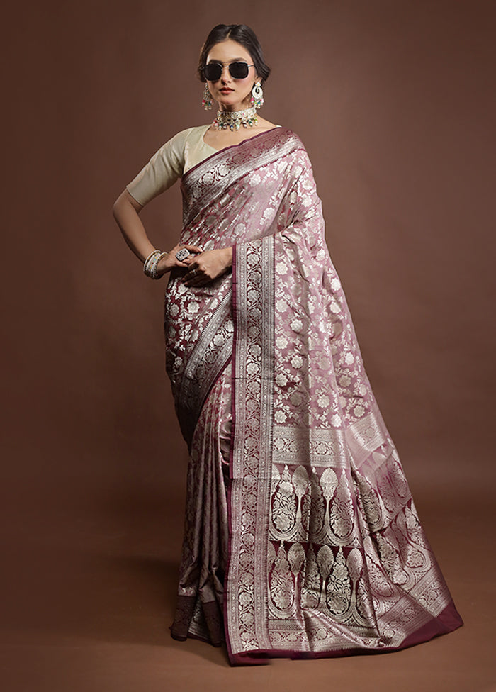 Purple Uppada Silk Saree With Blouse Piece