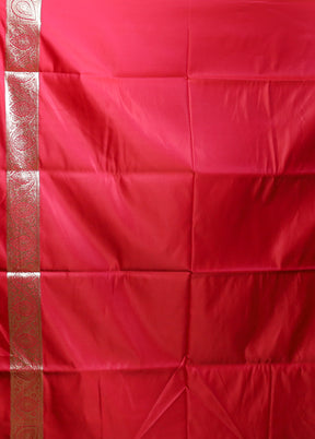 Pink Banarasi Silk Saree With Blouse Piece