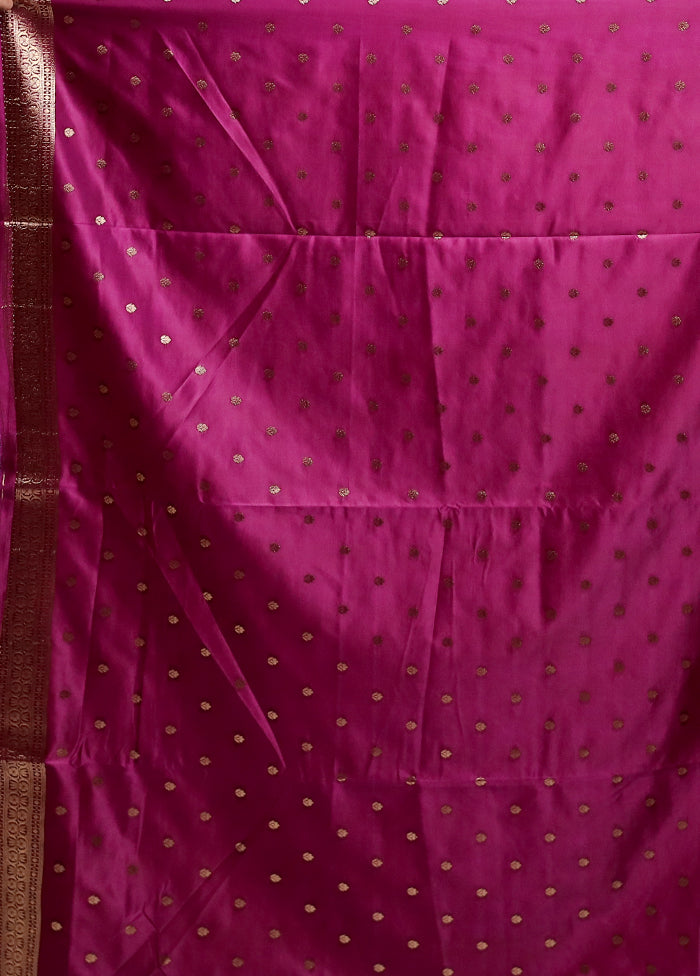 Purple Dupion Silk Saree With Blouse Piece